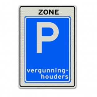 VERKEERSBORD E09ZB ZONE PARKEREN VOOR VERGUNNINGHOUDERS